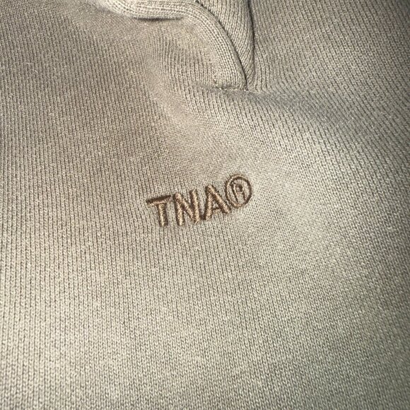 Aritzia TNA Cozy Fleece Mega Fit Sweatpants M Khaki Brown Olive Joggers - Picture 2 of 4